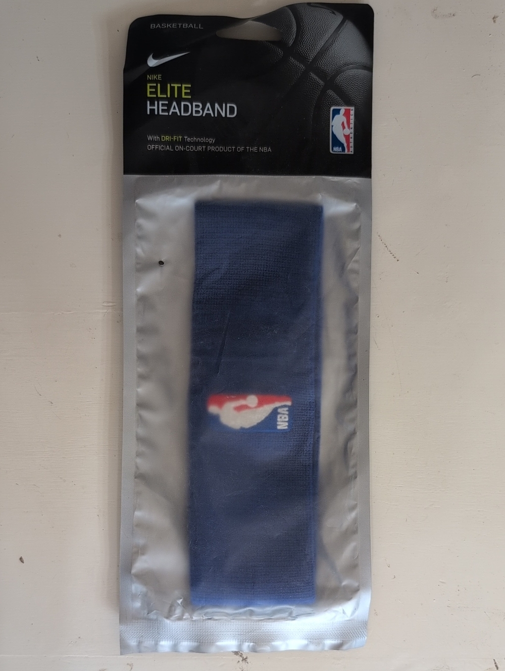 Nike Elite DRI-FIT Blue Headband NBA Logo Official Low Profile Moisture Wicking